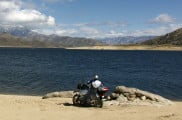 Adventure Rider enjoys the veiw at Lake Isabella