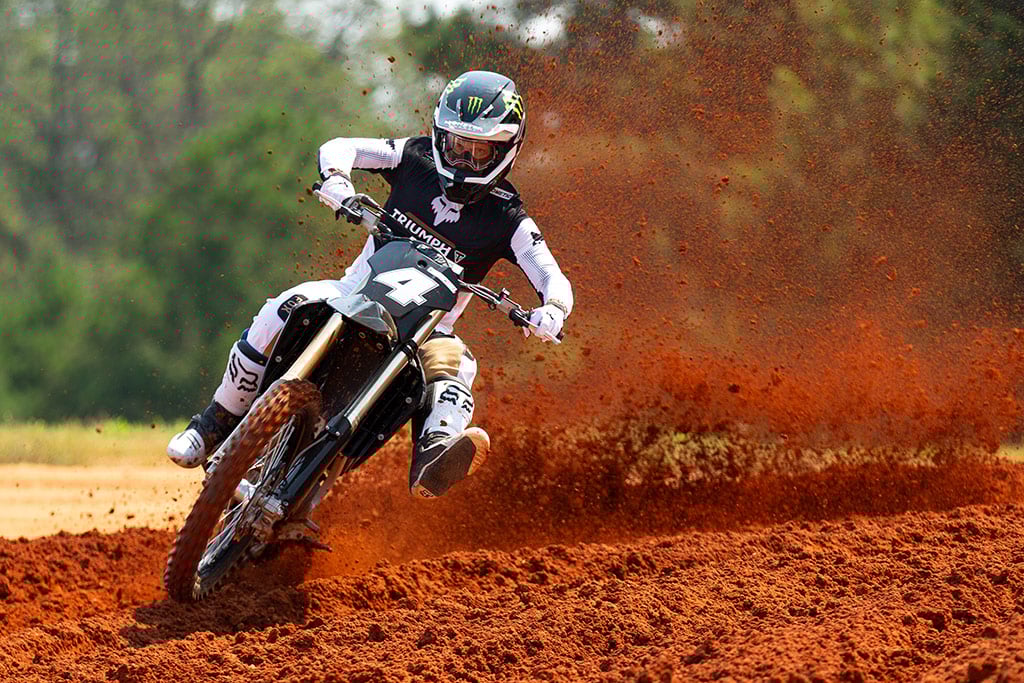 Triumph 250cc motocross bike ridden by Ricky Carmichael