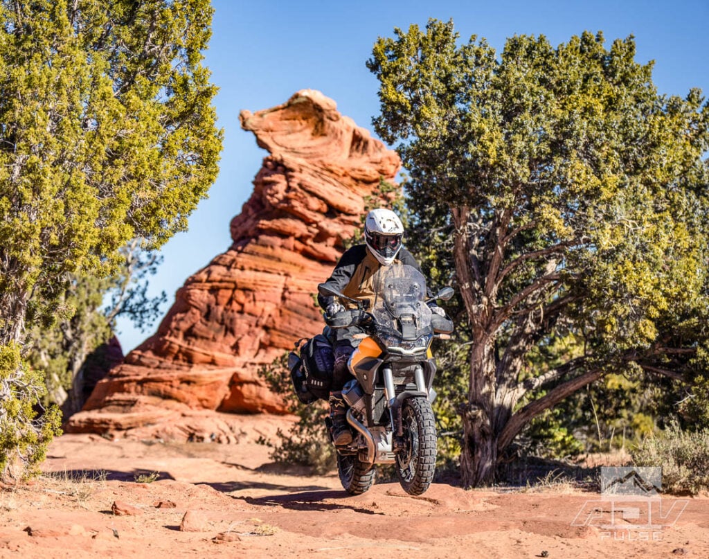 Exploring Vermilion Cliffs on Adventure Motorcycles.
