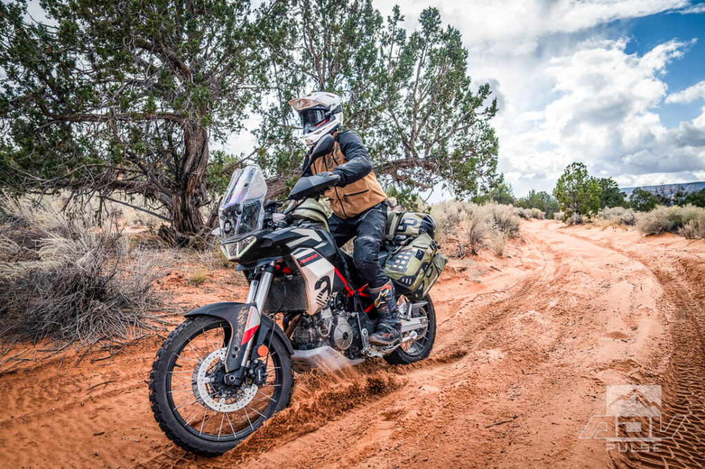Riding deep sand in Vermilion Cliffs