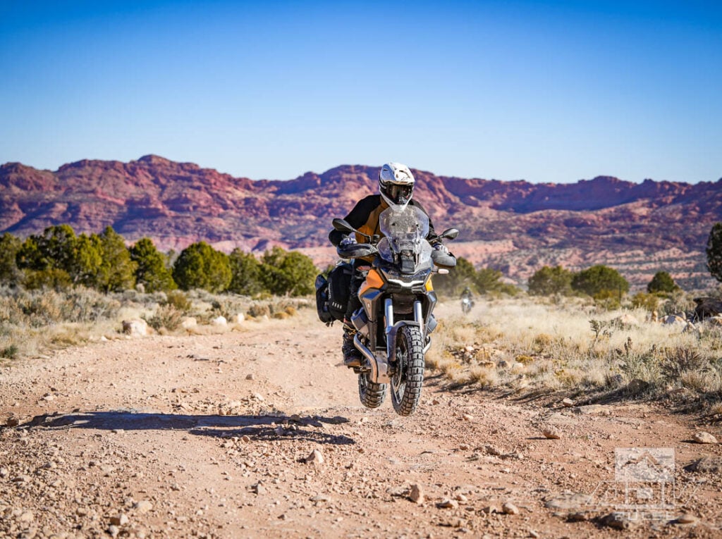 Exploring the Vermilion Cliffs on Adventure Motorcycles.