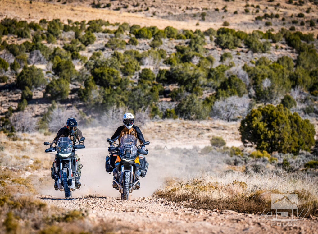 Exploring the Vermilion Cliffs on Adventure Motorcycles.