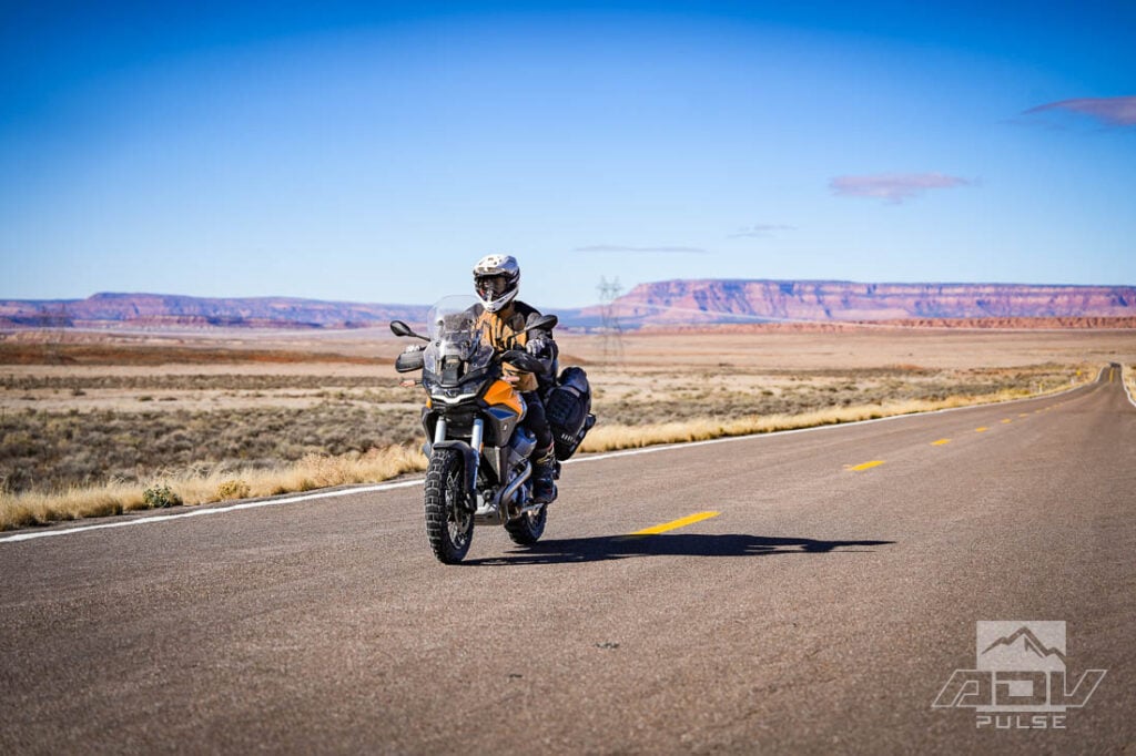 Exploring the Vermilion Cliffs on Adventure Motorcycles.