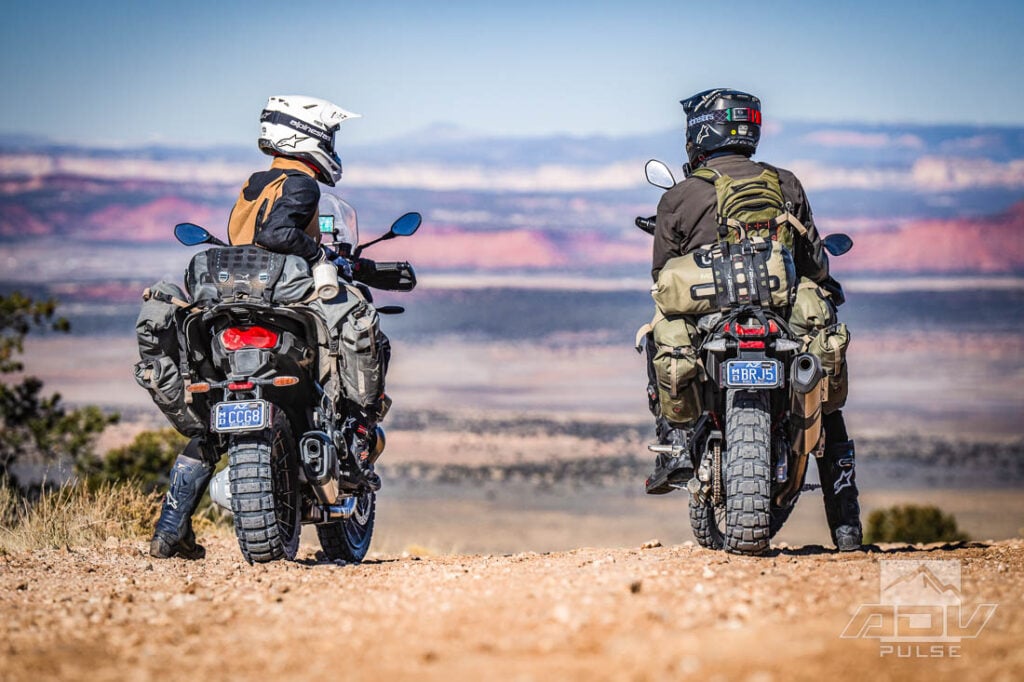 Exploring the Vermilion Cliffs on Adventure Motorcycles.